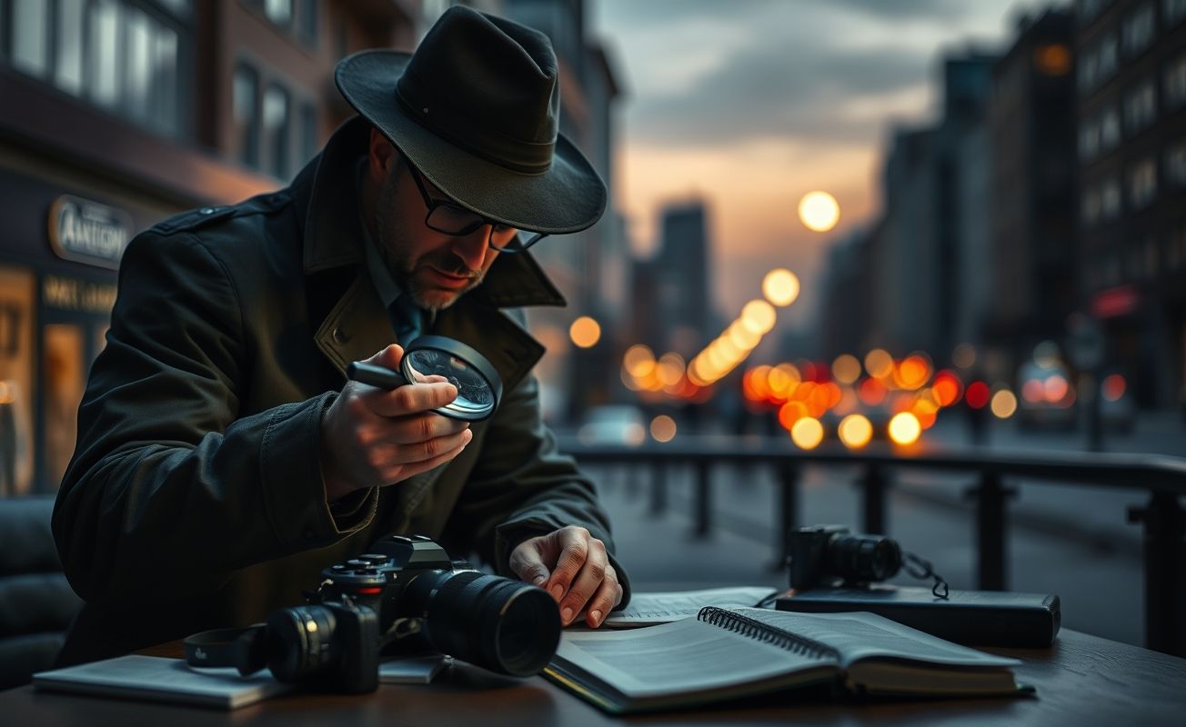 Detetive particular investigando caso