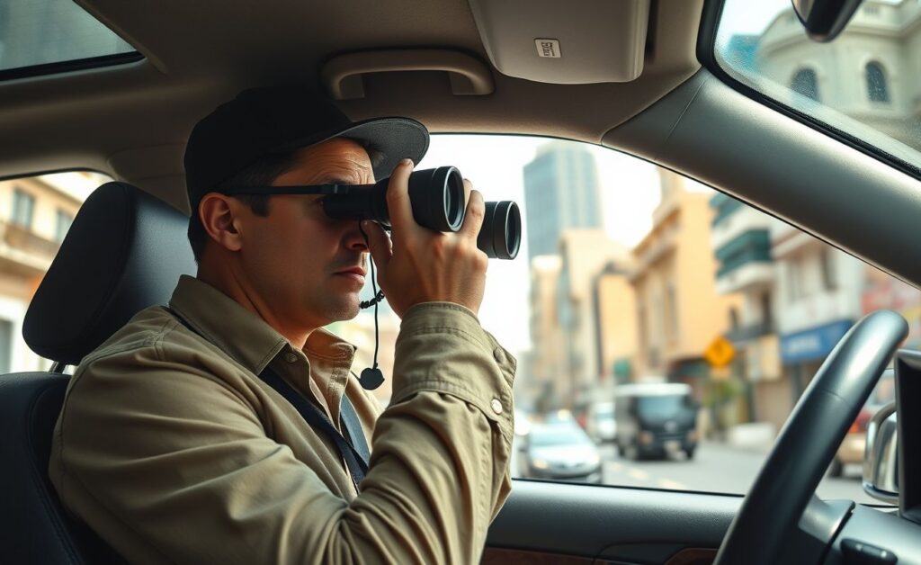 Detetive particular fazendo vigilância em Macaé