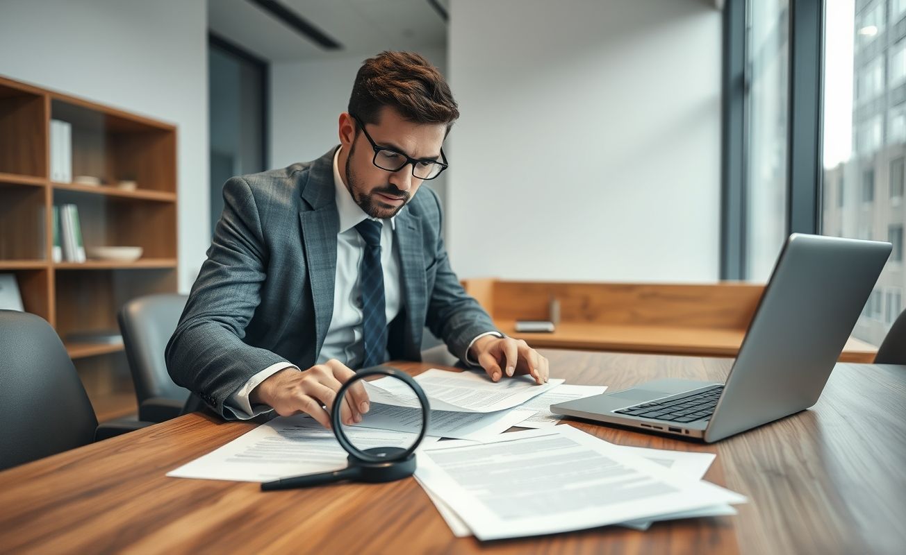 Detetive particular trabalhando em caso de investigação