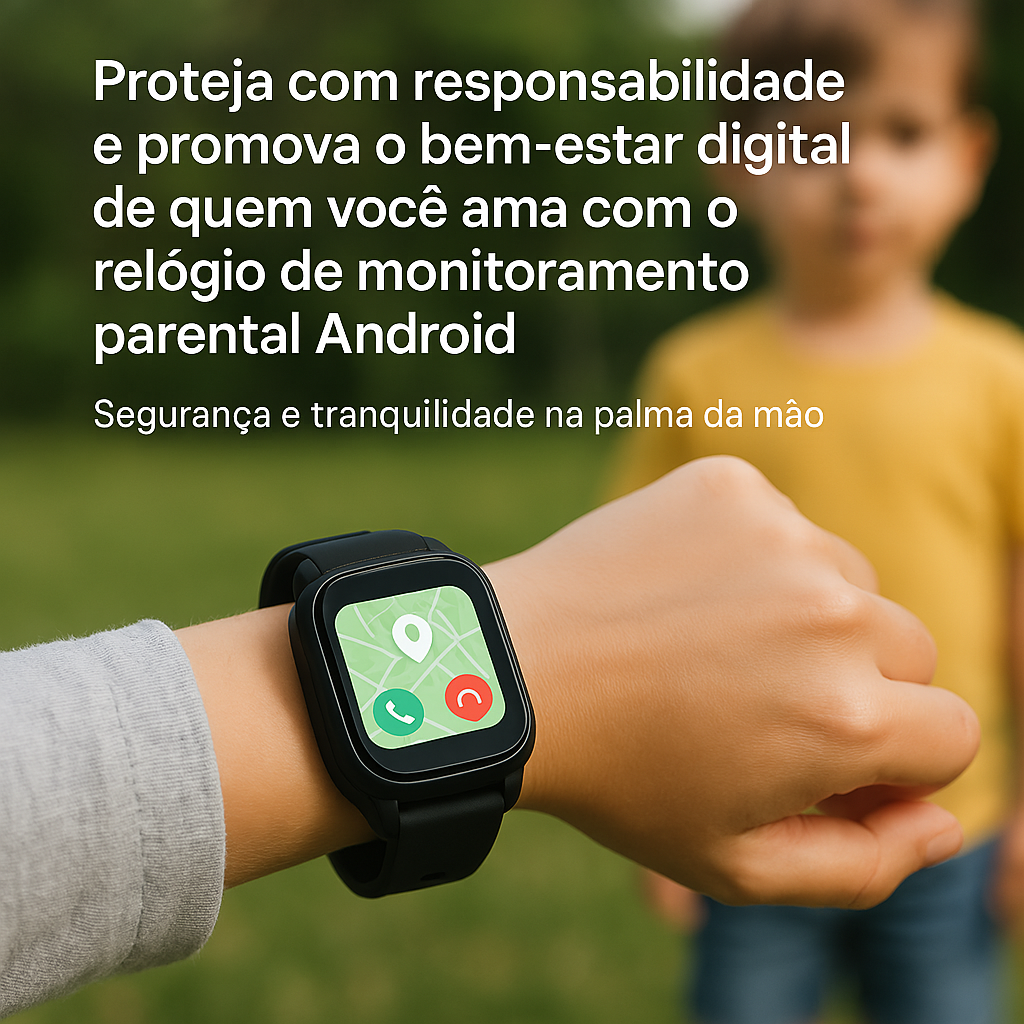 🛡️ Cuide do seu filho com tecnologia inteligente. Com o Relógio de Monitoramento Parental Android, você acompanha em tempo real, garante mais segurança e fortalece o vínculo familiar — tudo com responsabilidade e dentro da lei.